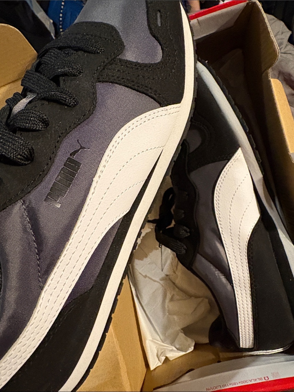 Puma Black, White & Gray Low-Top Sneaker